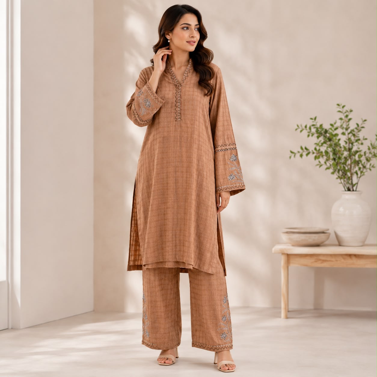 Desert Elegance Cotton 2-Piece Dress