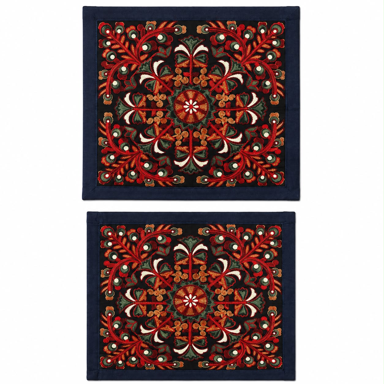 Heritage Bloom Embroidered Table Runner Set